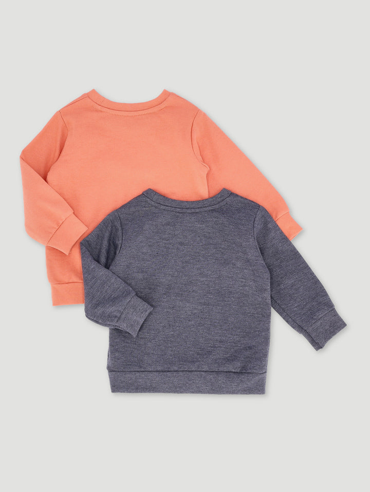 Baby Boys 2 Pack Adventure Sweat Top - Charcoal
