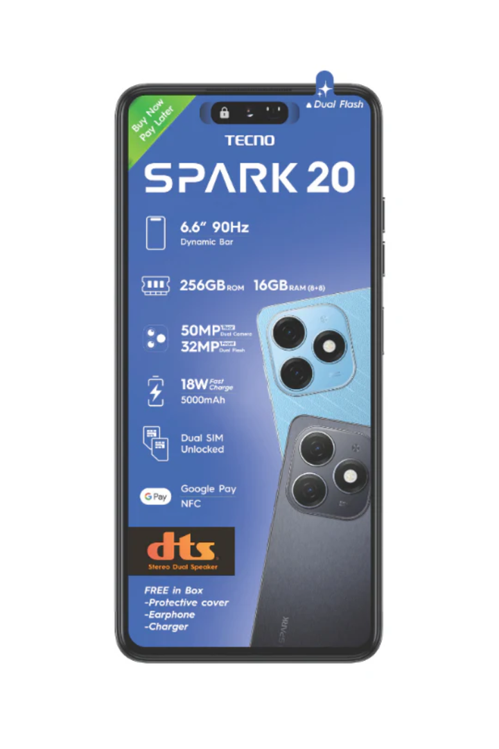 Spark 20 Dual Sim 4G 256GB Black Cellphone
