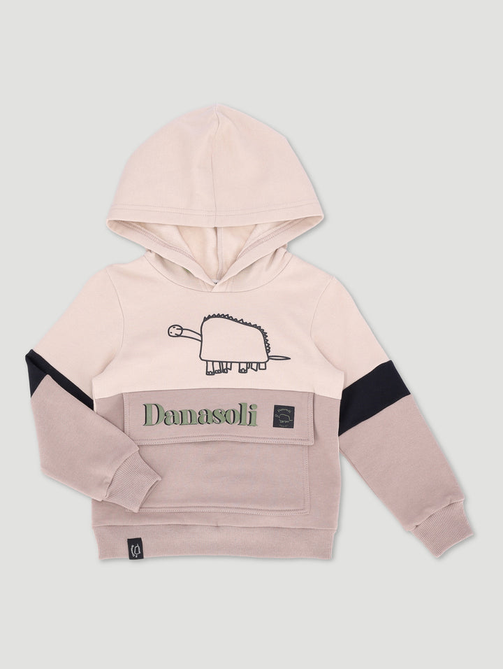Pre-Boys Danasoli Colourblock Hoody - Stone