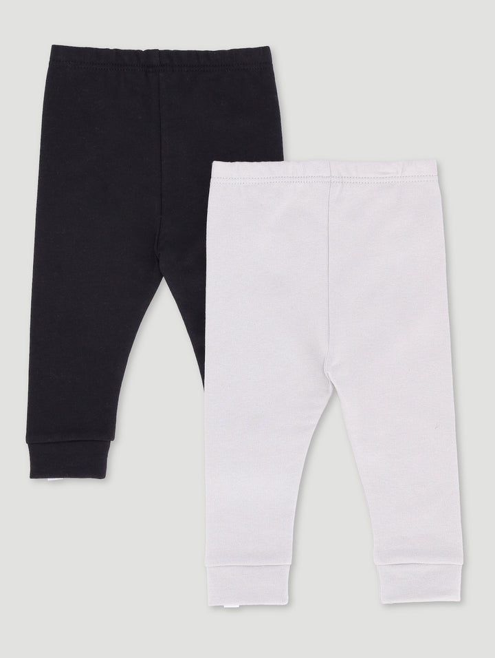 Baby Boys 2 Pack Plain Legging - Grey/Black