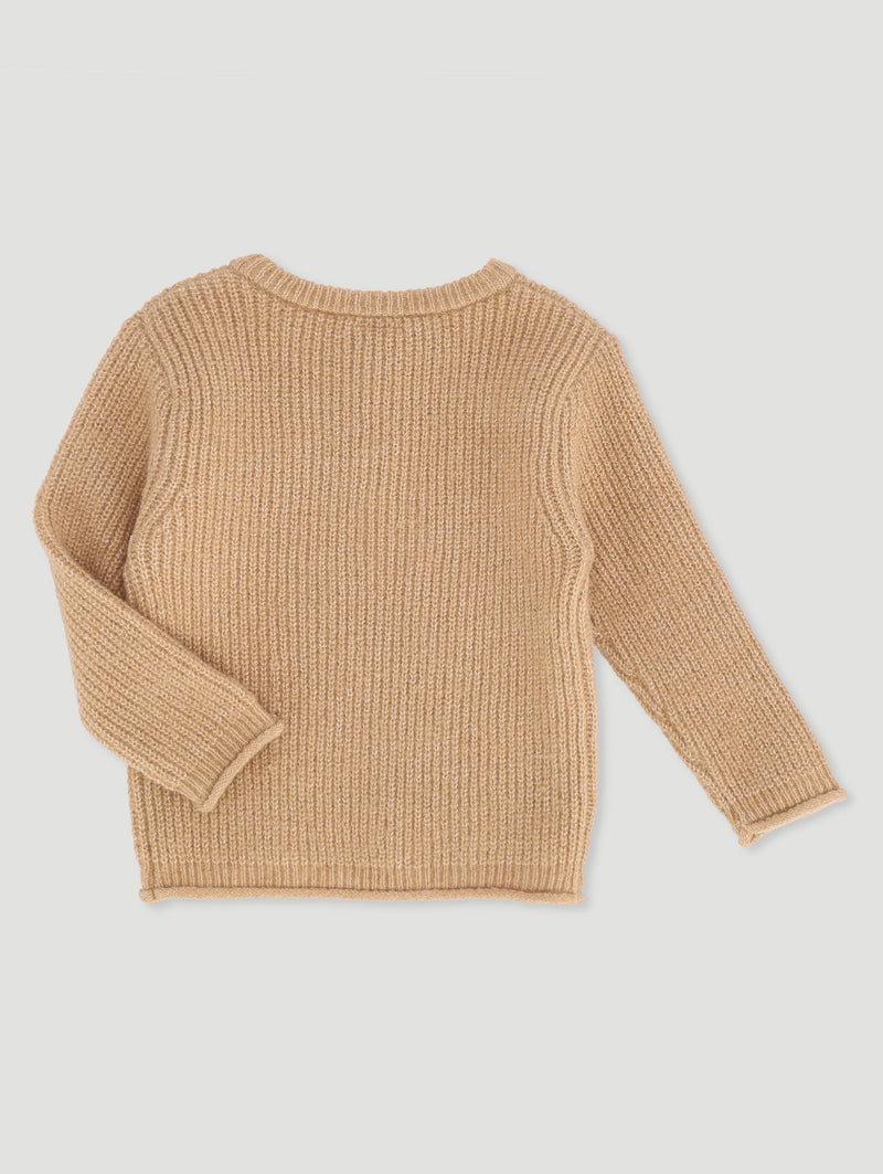 Baby Boys Long Sleeve Henley Knitwear Pullover - Tan