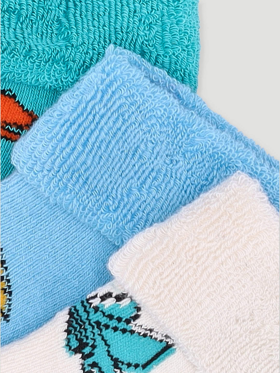 Baby Boys 3 Pack Dinos Towelling Socks - Cream