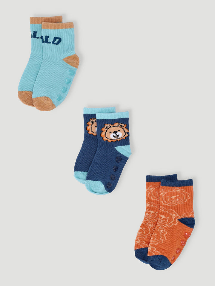 Baby Boys 3 Pack Wild About Dad Socks - Blue