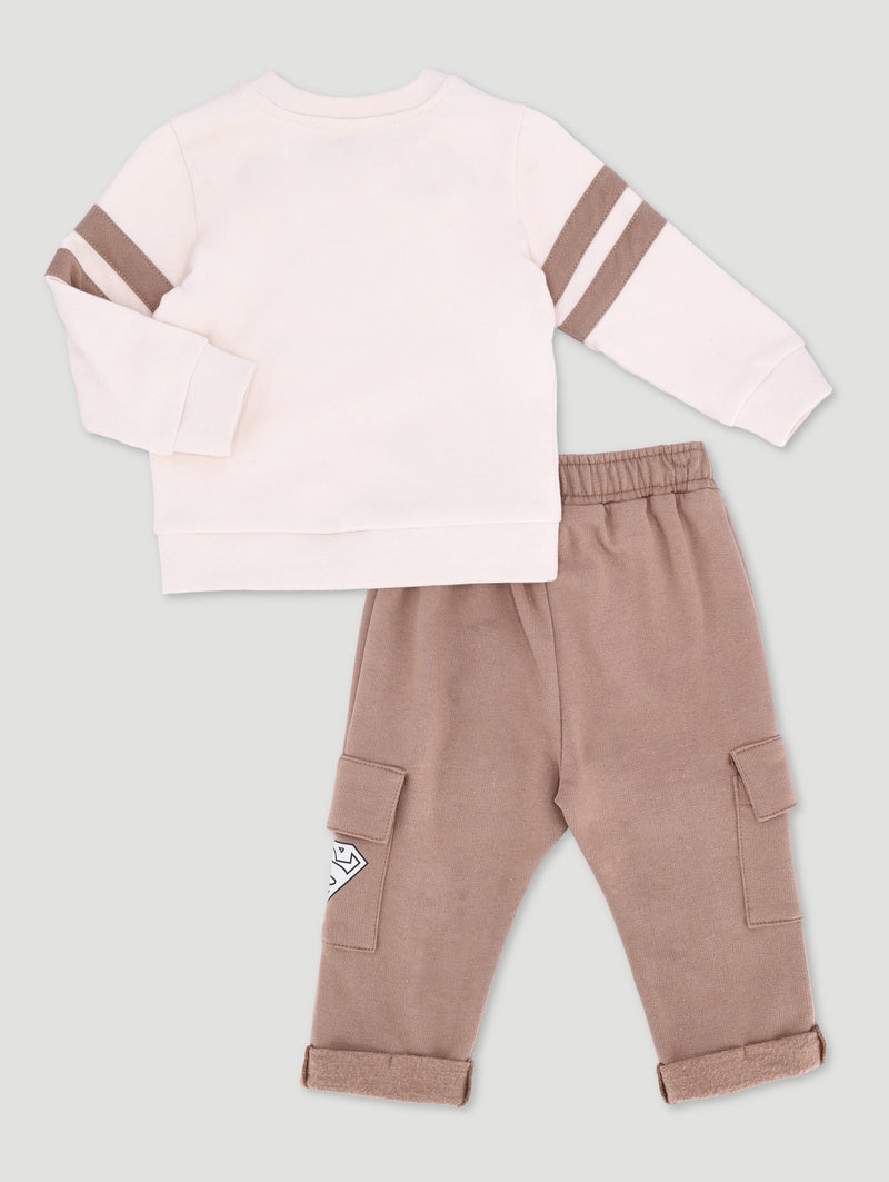 Baby Boys Superman Crew Neck Set - Brown