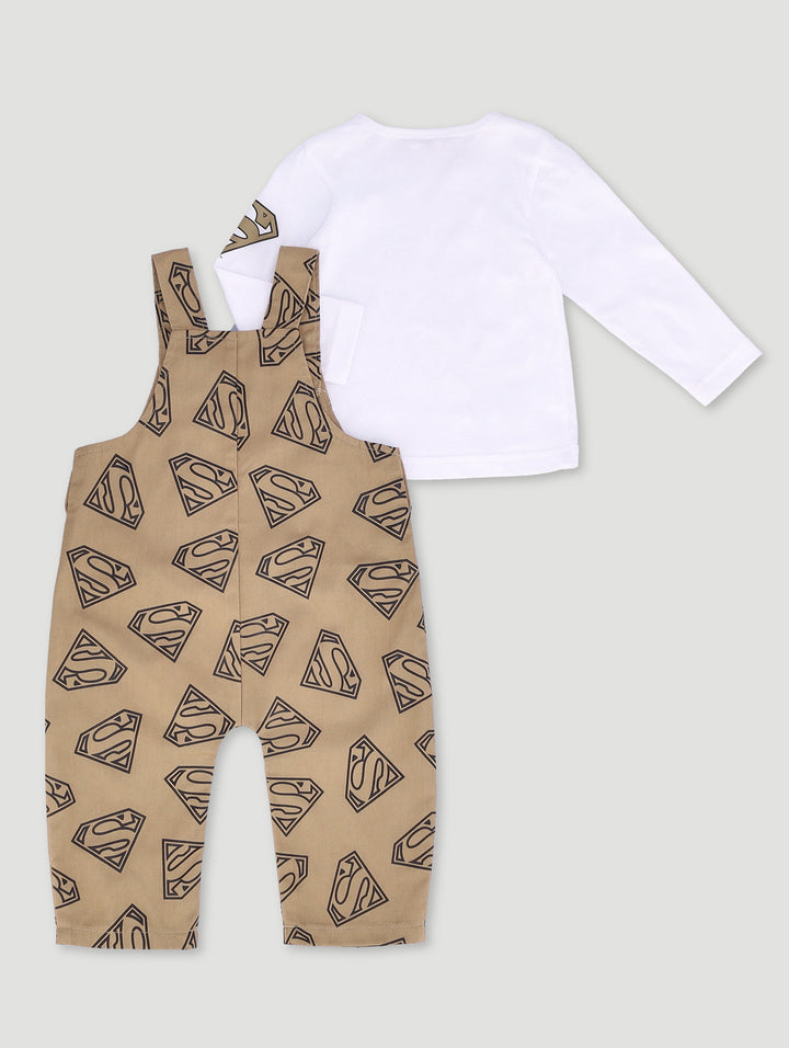 Baby Boys Superman Dungaree Tee Set - Fatigue