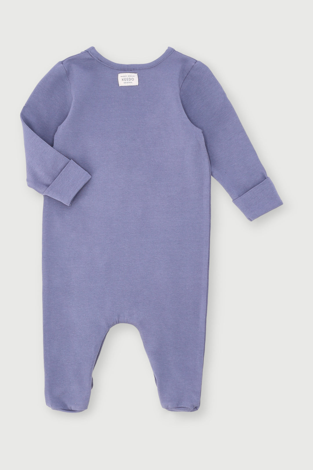 Keedo Baby Boys Long Sleeve 3D Safari Friends Rib Babygrow - Blue