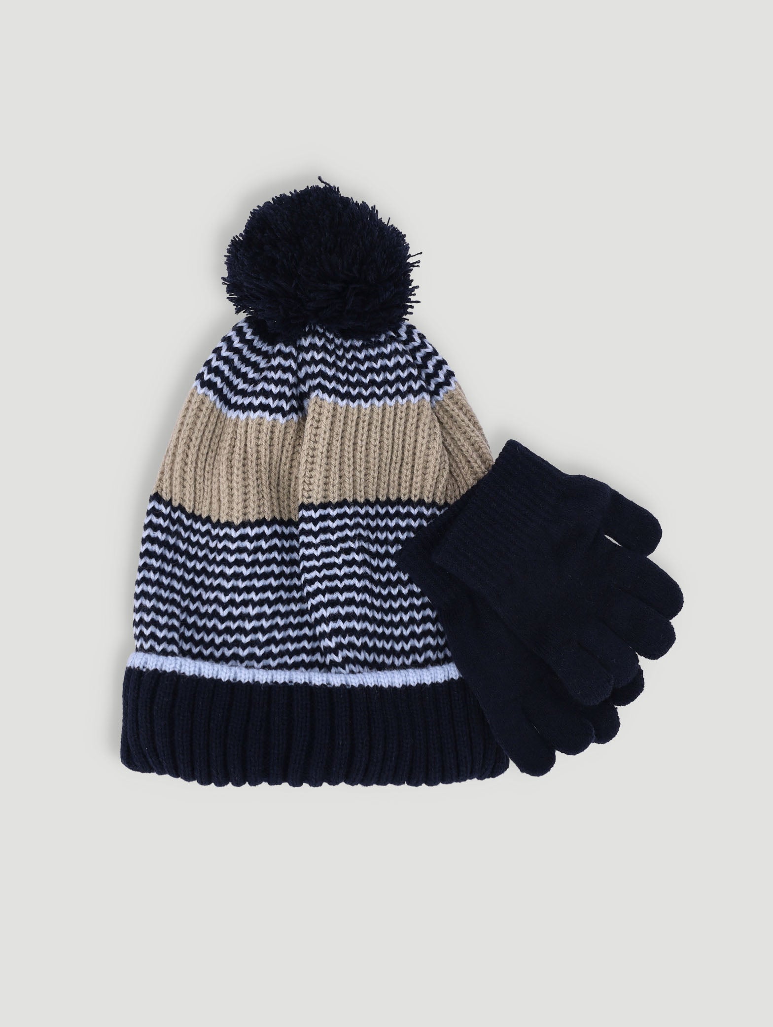Boys Pre-Boys 2 Pack Beanie And Glove Set - NavyWinter Sets – Edgars