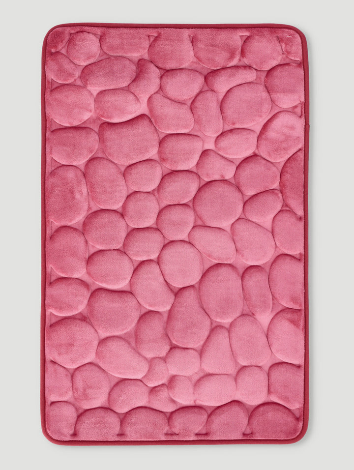Pebble Memory Foam Bath Mat - Rose