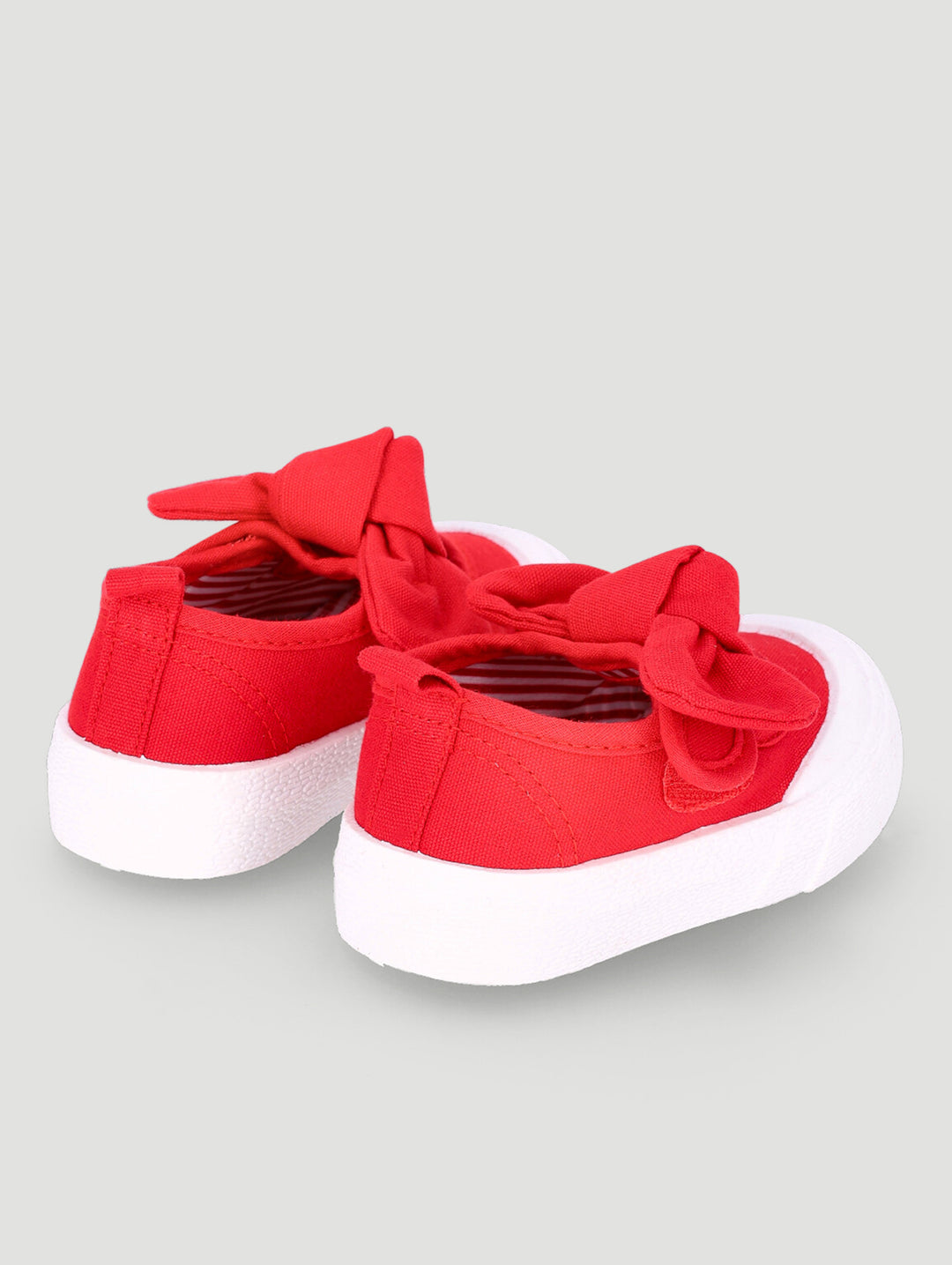 Baby Girls Canvas Bow Pump - Red