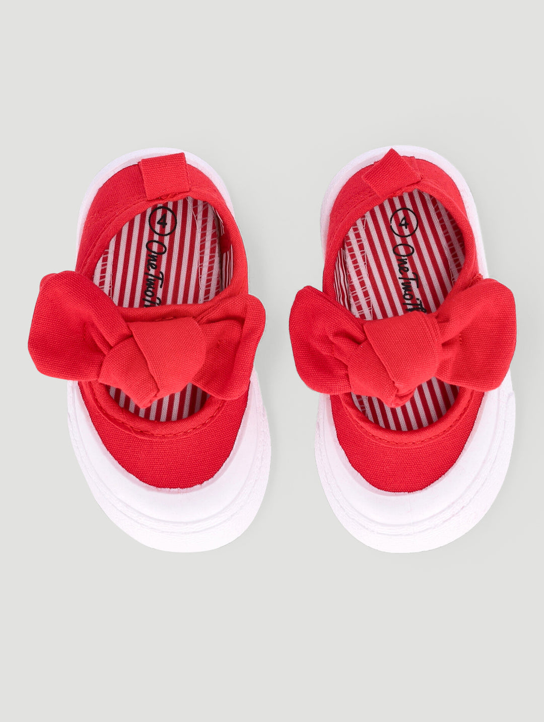 Baby Girls Canvas Bow Pump - Red