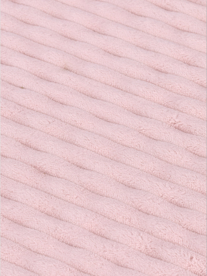 Rib Wave Textured Memory Foam Bath Mat - Blush