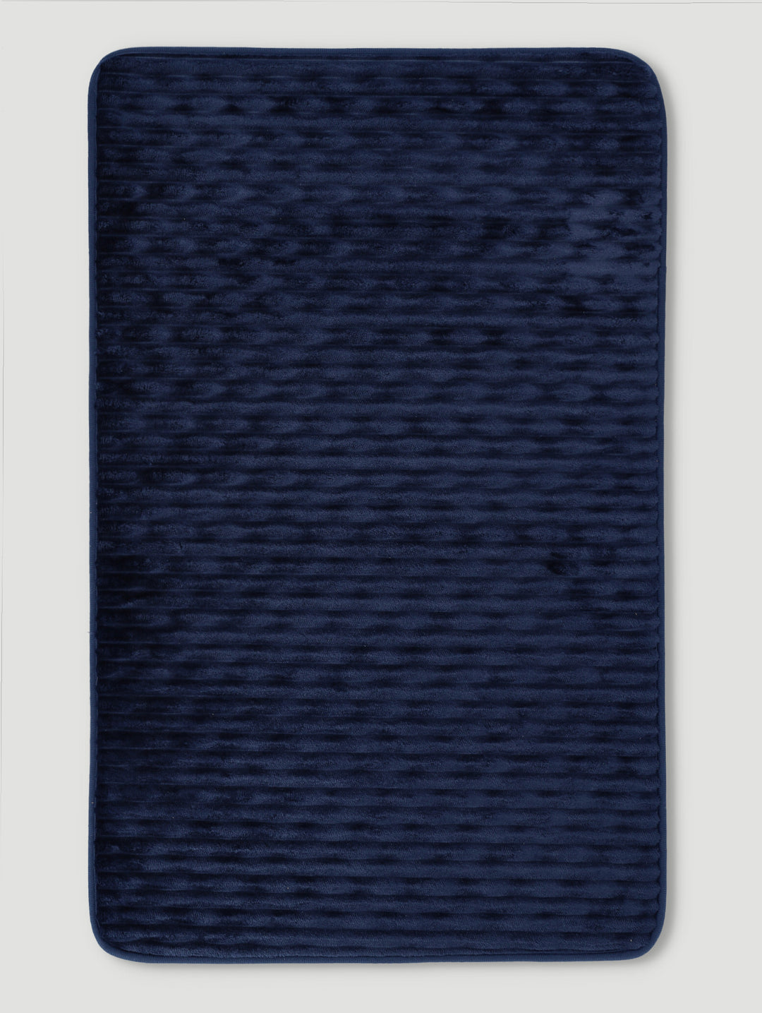 Rib Wave Textured Memory Foam Bath Mat - Navy
