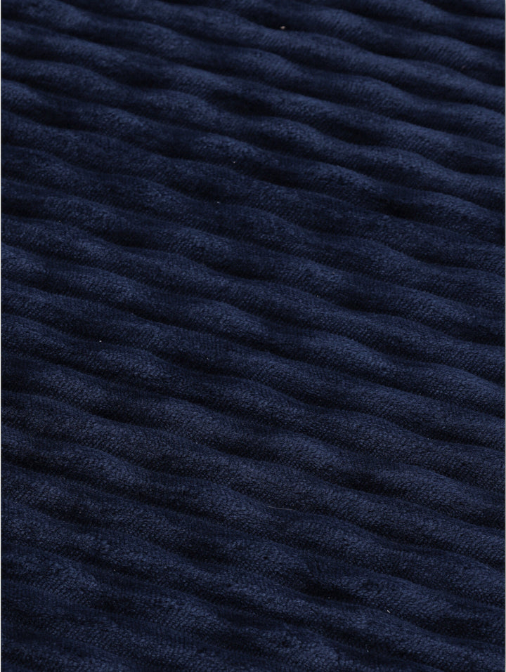 Rib Wave Textured Memory Foam Bath Mat - Navy