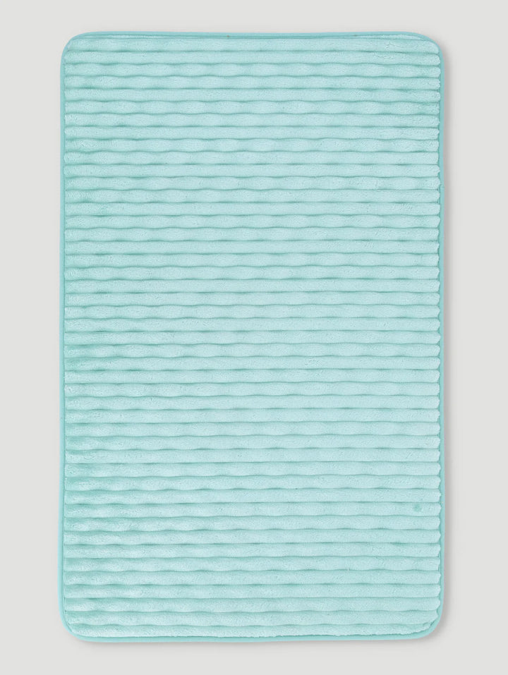 Rib Wave Textured Memory Foam Bath Mat - Sky Blue