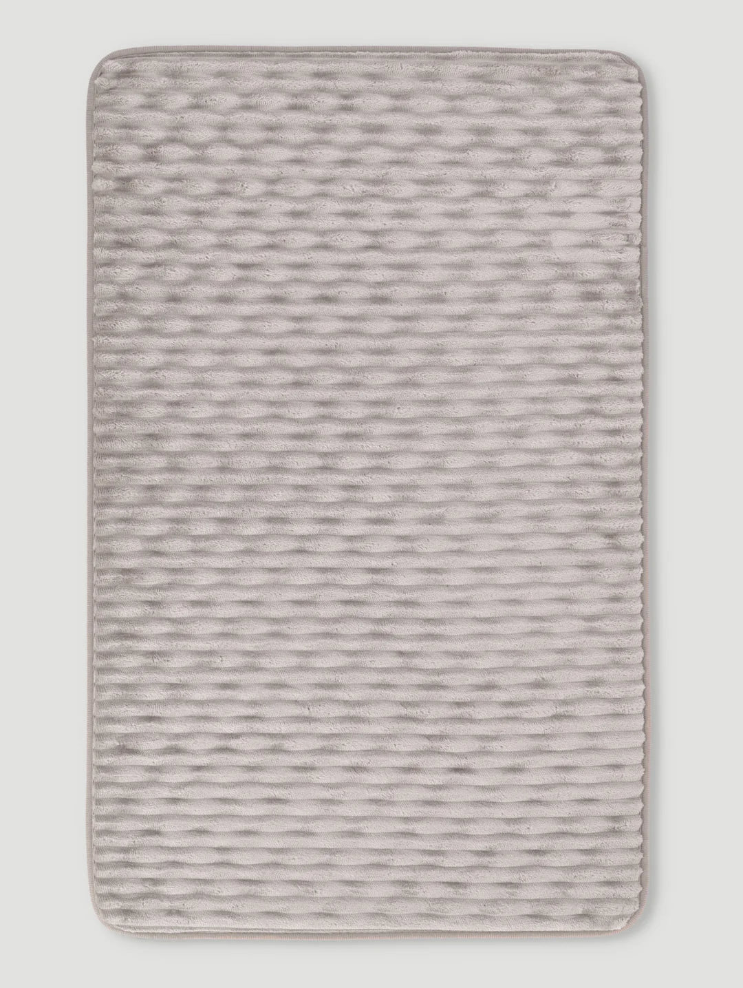 Rib Wave Textured Memory Foam Bath Mat - Taupe