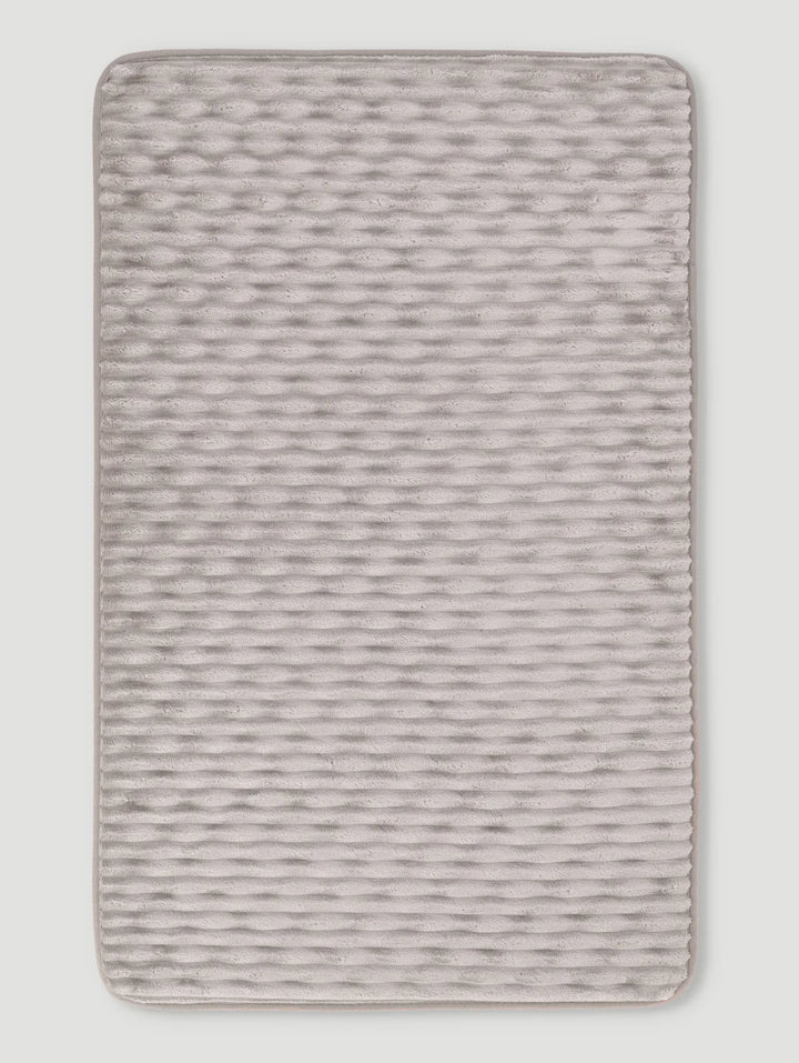 Rib Wave Textured Memory Foam Bath Mat - Taupe