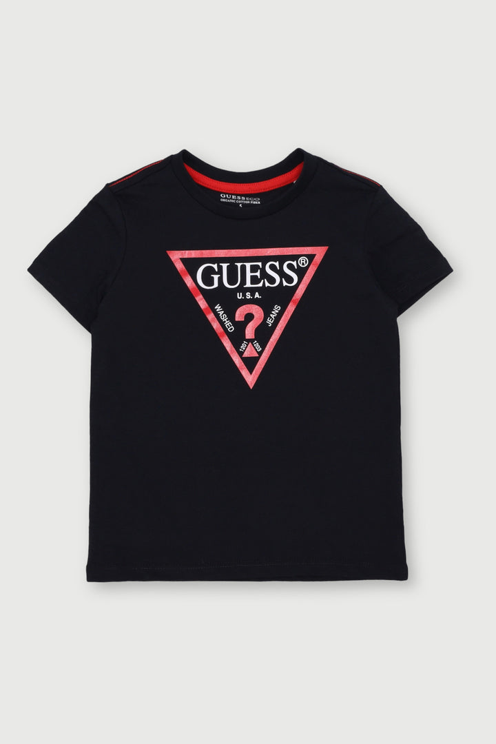 Pre-Boys Short Sleeve Logo Tee - Black