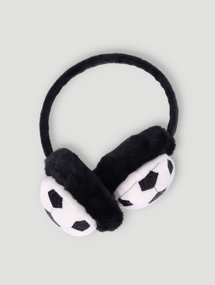 Pre-Boys Soccer Earmuffs - Black/White