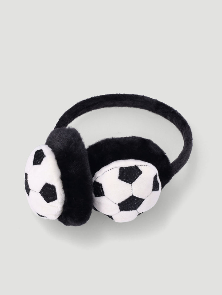 Pre-Boys Soccer Earmuffs - Black/White
