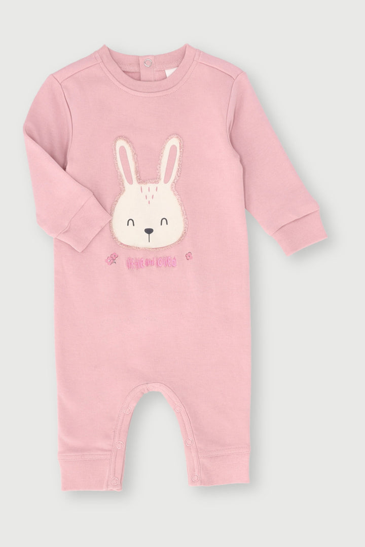 Keedo Baby Girls 3D Applique Print Zippy Grow - Pink
