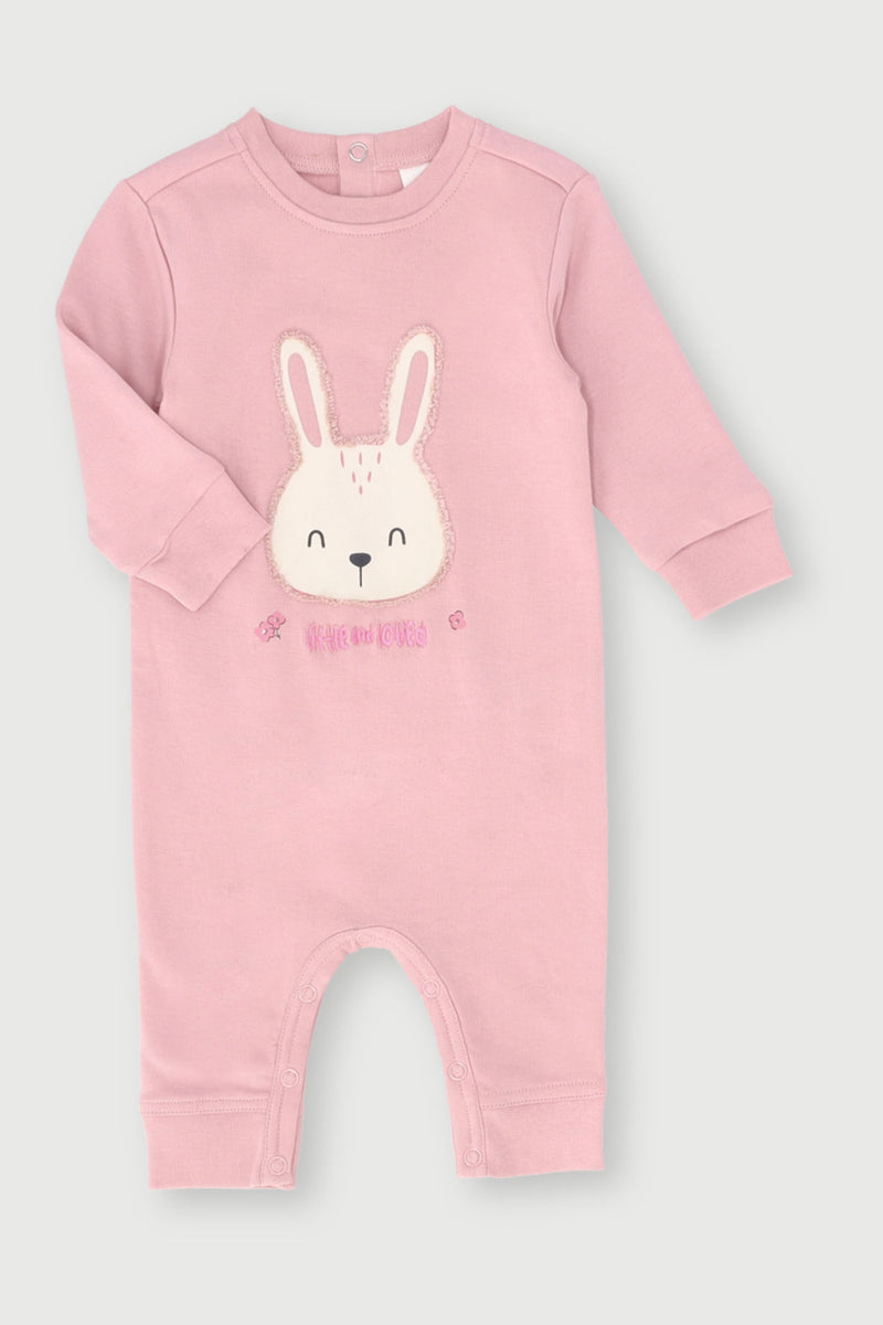 Keedo Baby Girls 3D Applique Print Zippy Grow - Pink