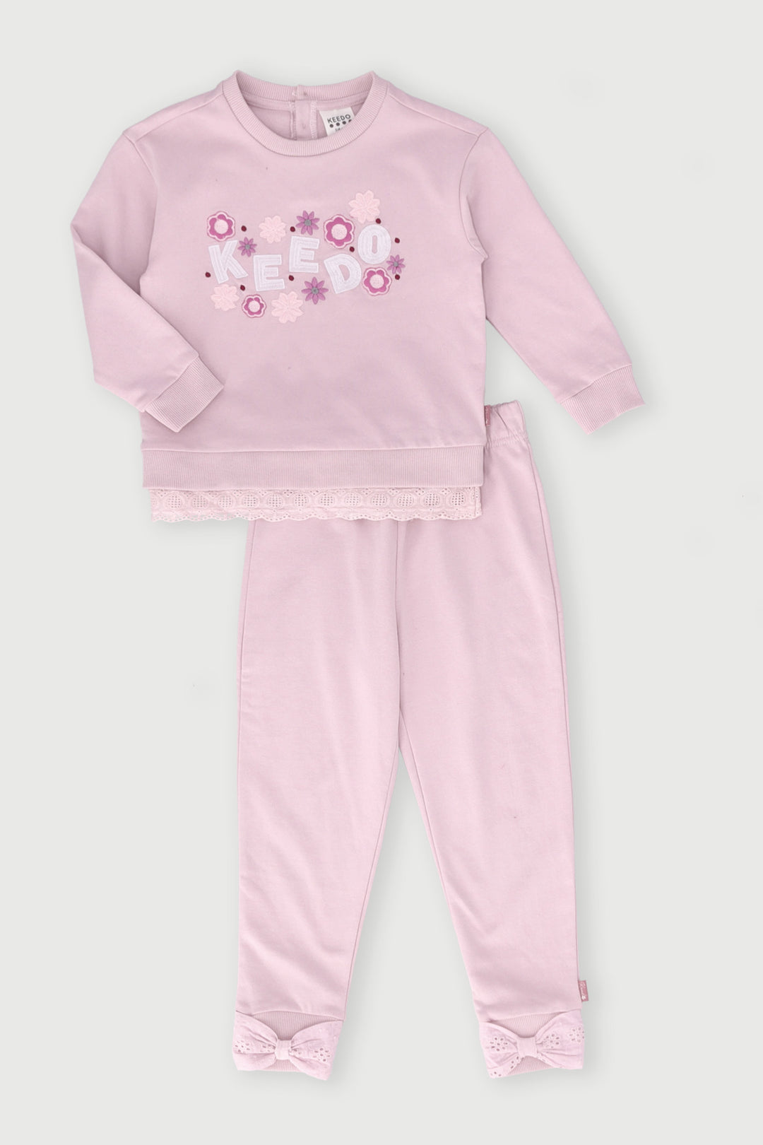 Keedo Girls Anglaise Sweater & Legging Set - Pink