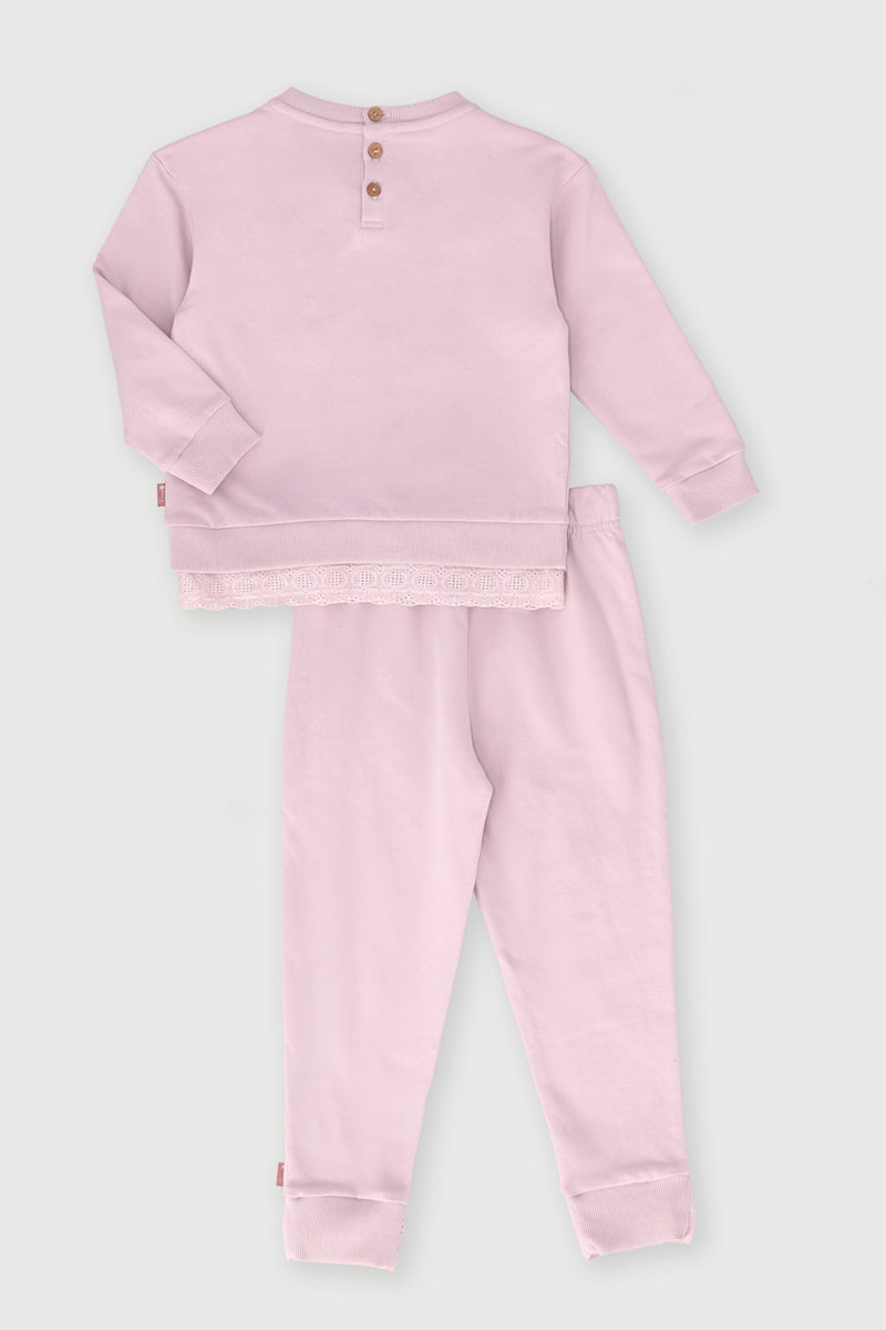 Keedo Girls Anglaise Sweater & Legging Set - Pink