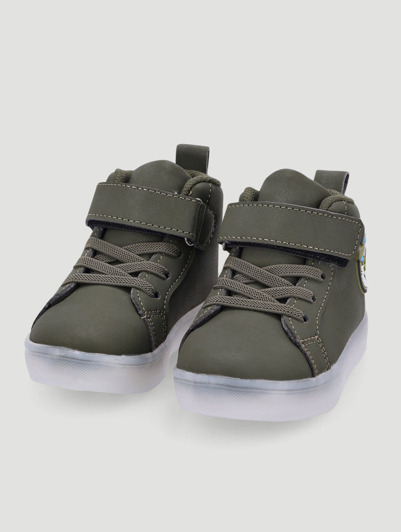 Pre-Boys Skater Lightup Hitop Sneaker - Olive