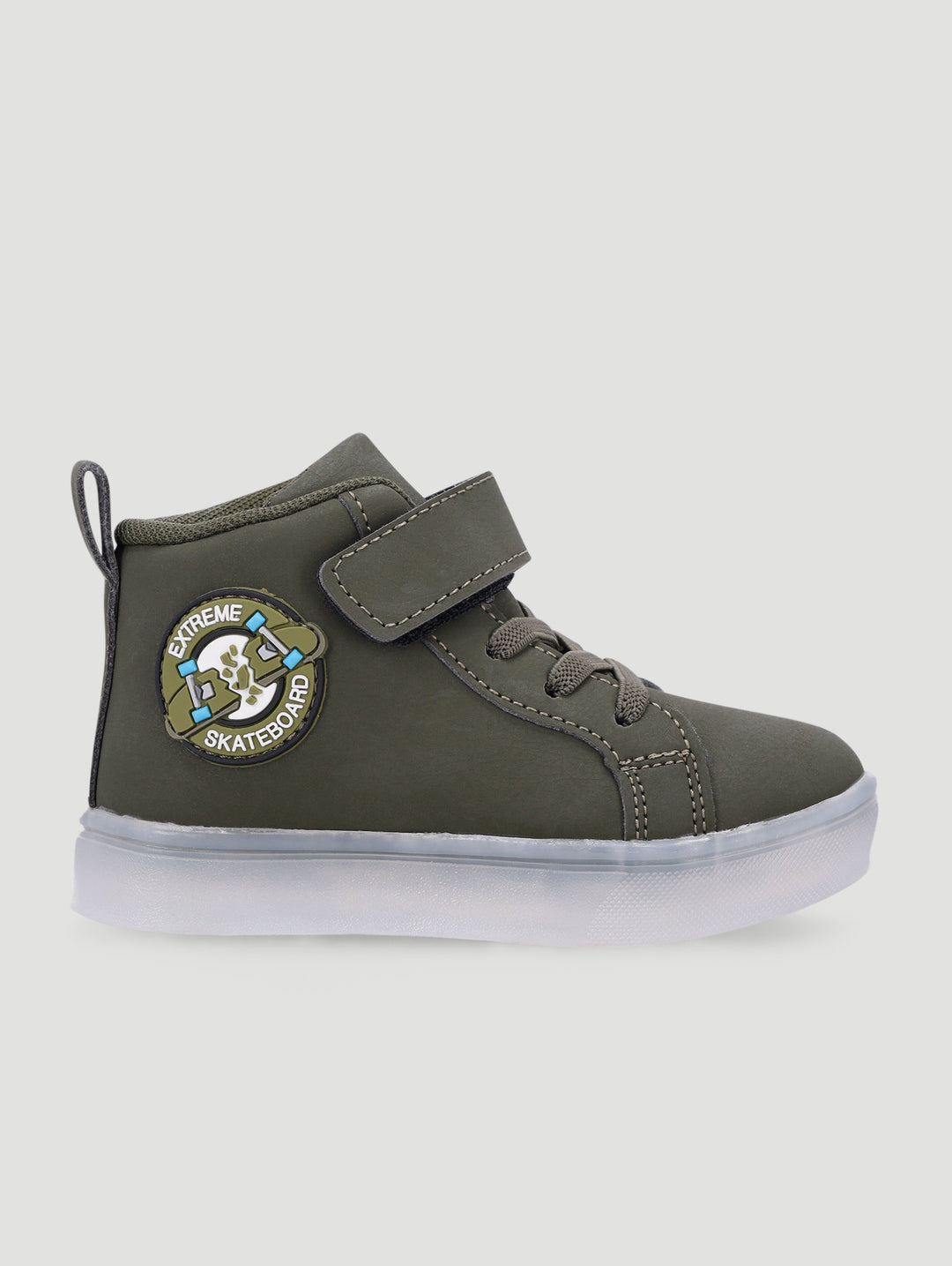 Pre-Boys Skater Lightup Hitop Sneaker - Olive