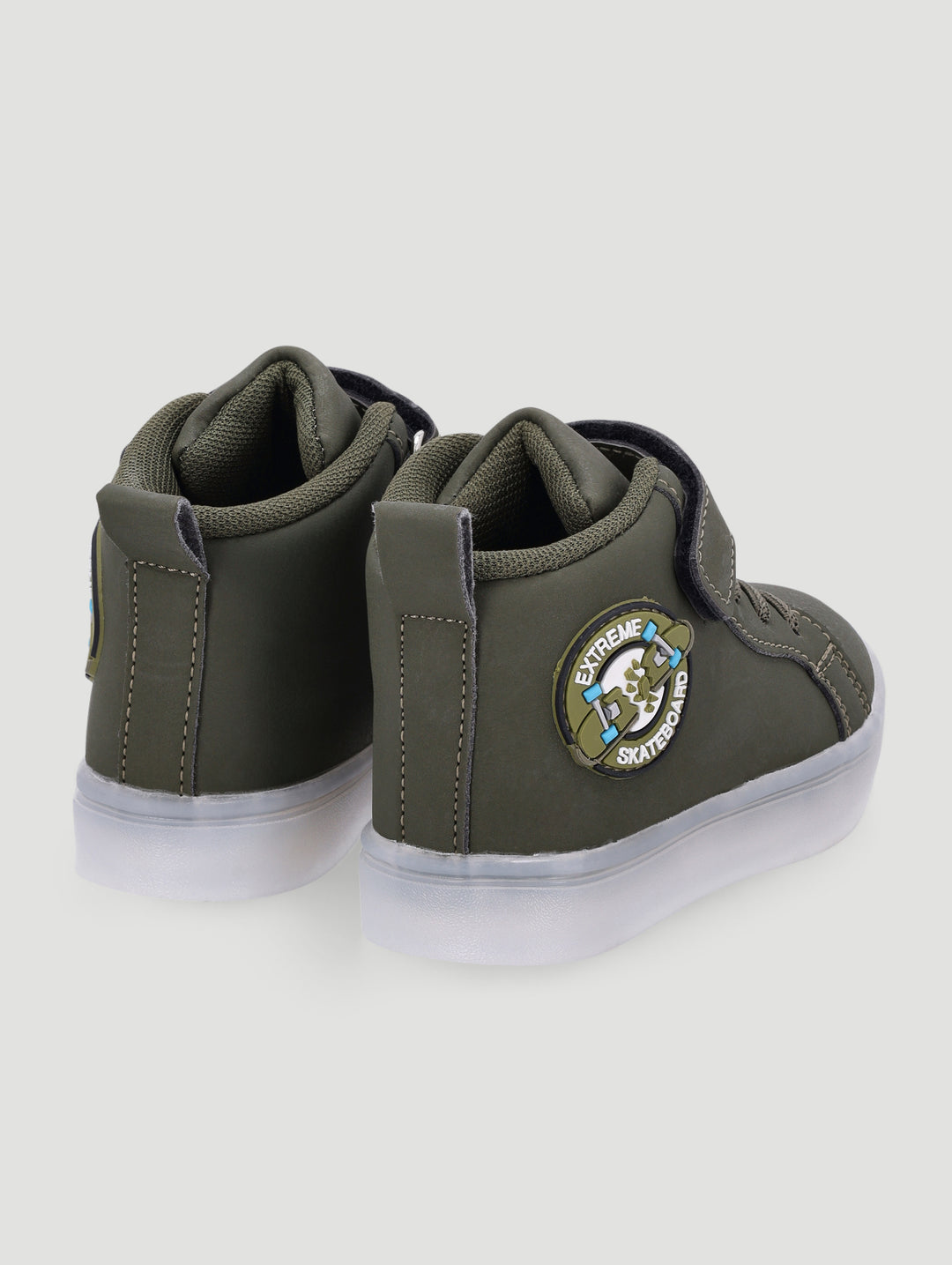 Pre-Boys Skater Lightup Hitop Sneaker - Olive
