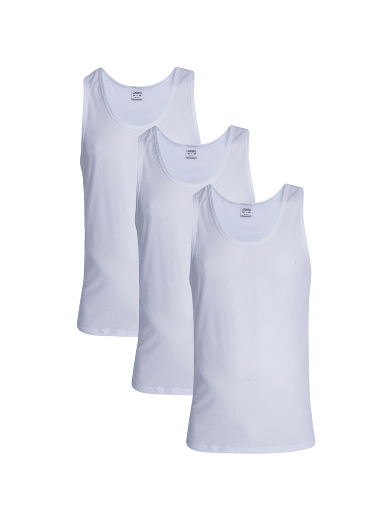 3 Pack Eyelet Vest - White
