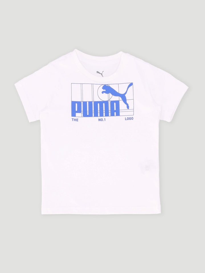 Pre-Boys Graphic Tee - White/Colbalt