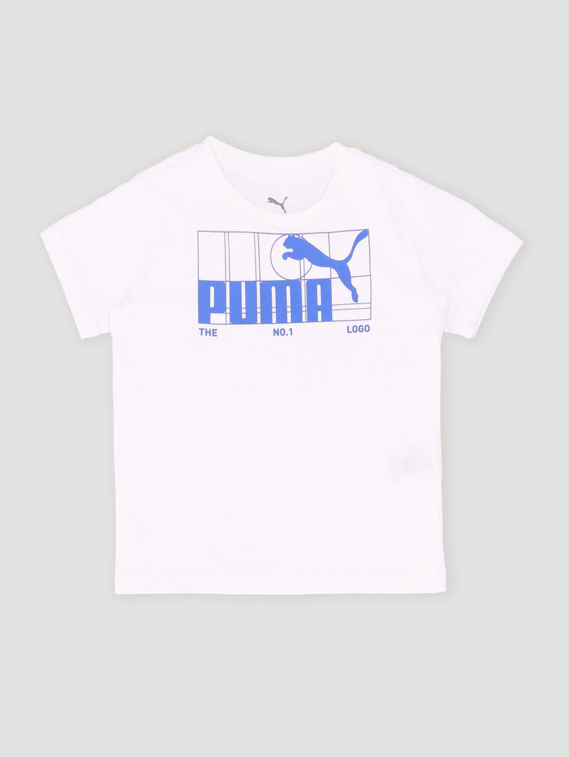 Pre-Boys Graphic Tee - White/Colbalt