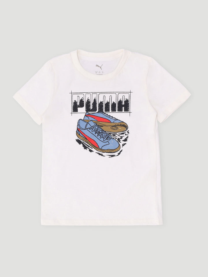 Pre-Boys Graphic Sneaker Tee - White
