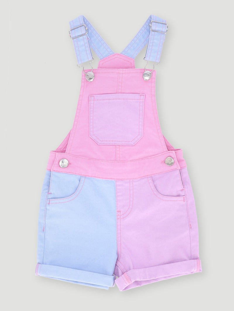 Pre Girls Colour Block Dungaree - Multi