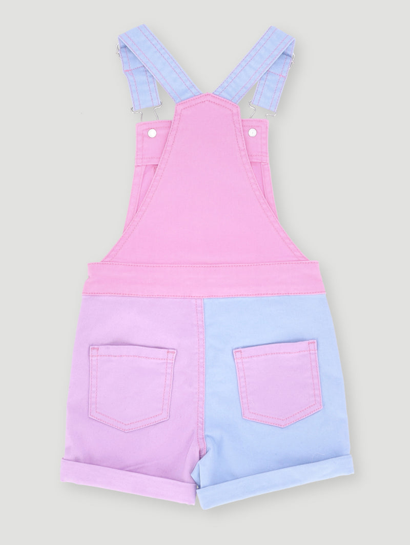 Pre Girls Colour Block Dungaree - Multi