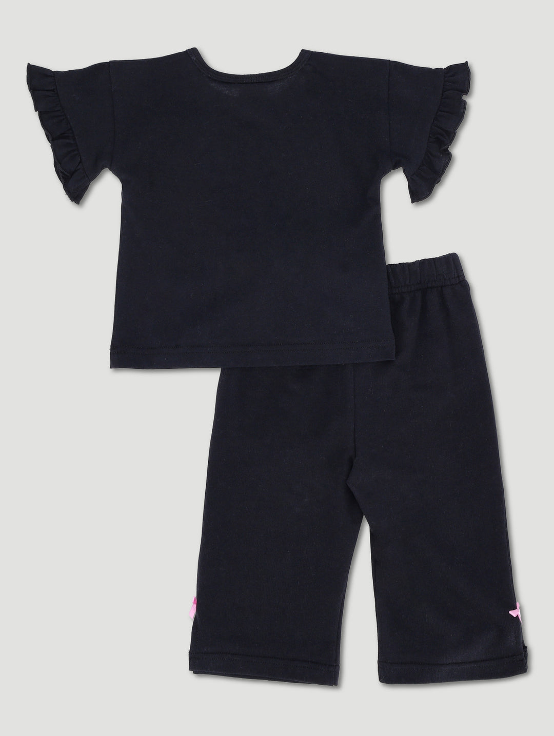 Baby Girls Single Glitter Print Tee - Black