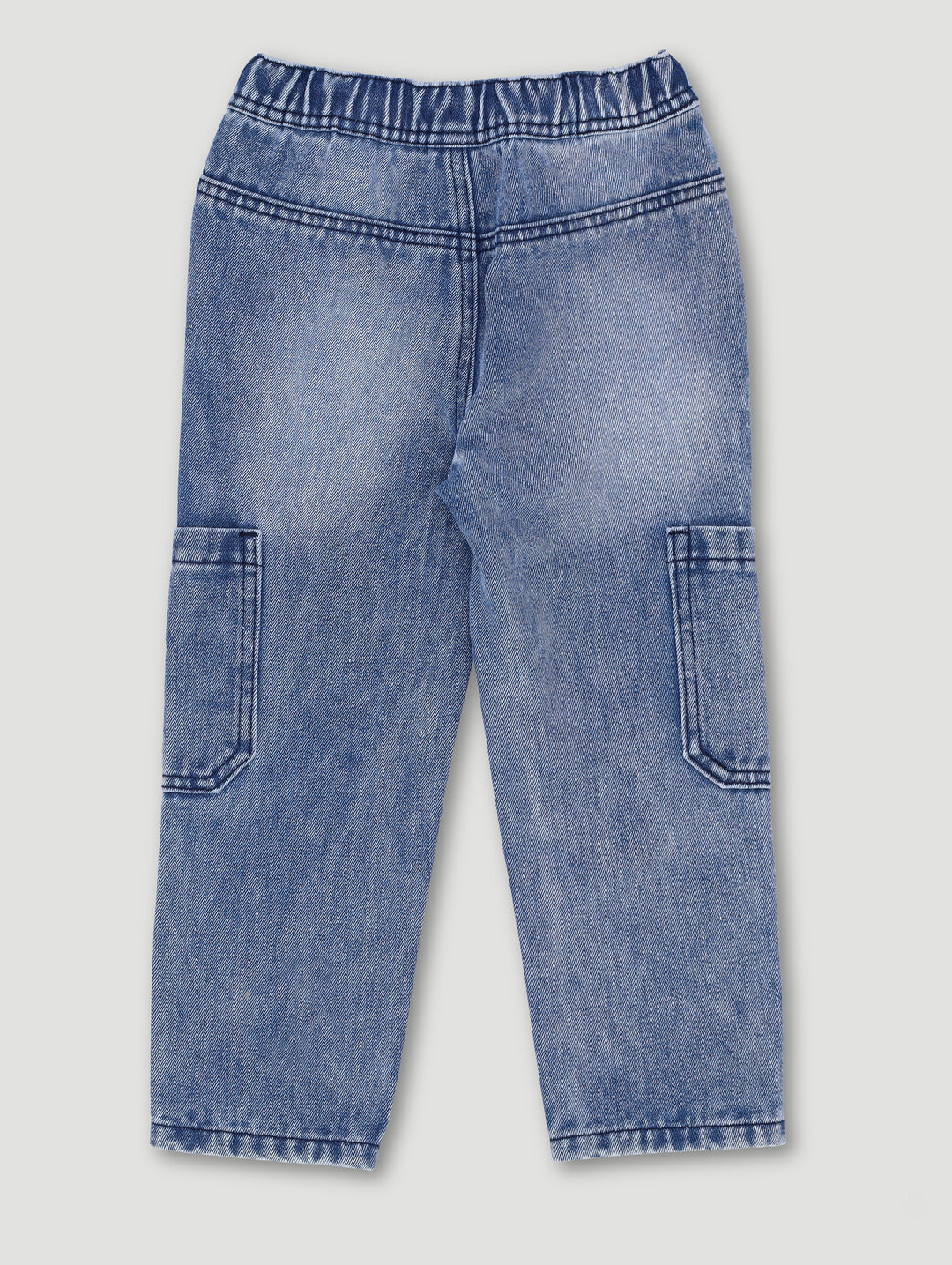 Pre-Boys Patch Cargo Denim - Dark Blue