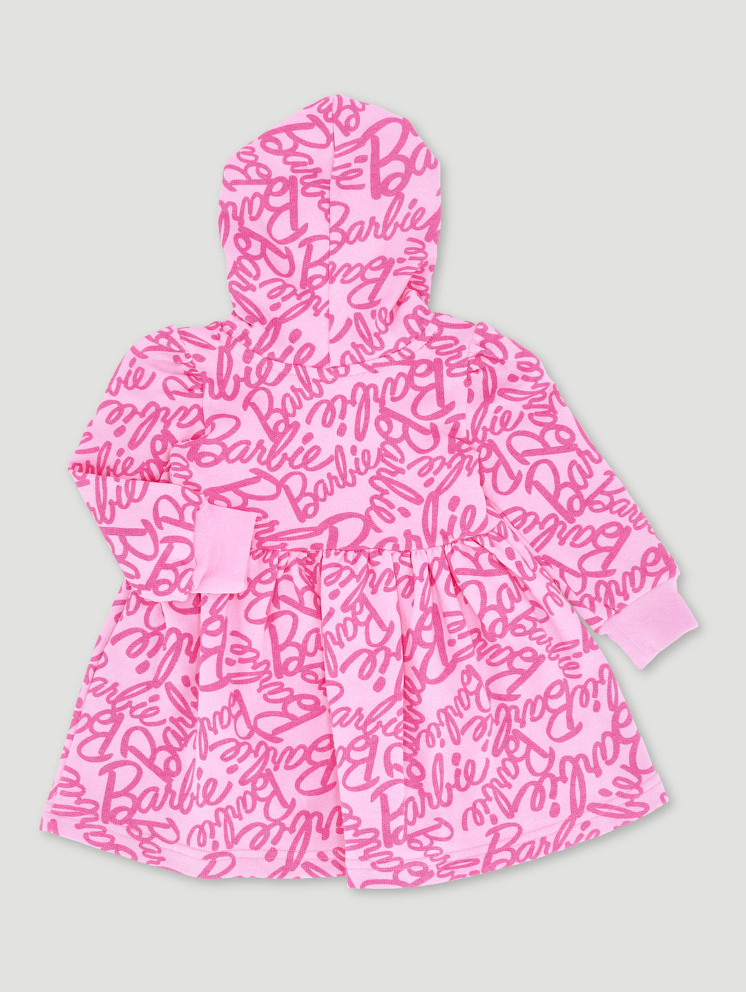 Baby Girls Glitter Fleece Print Dress - Dusty Pink