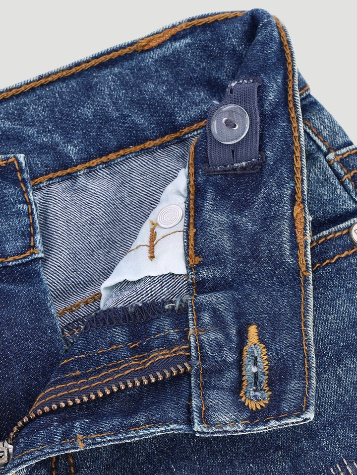Pre- Boys Rip Repair Denim Short - Dark Blue