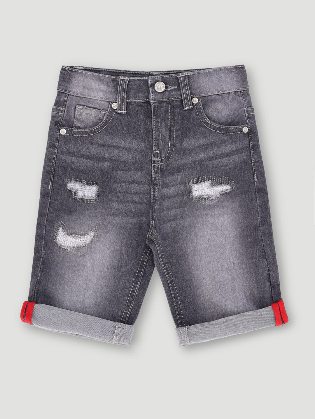 Pre- Boys Rip Repair Denim Short - Dark Grey