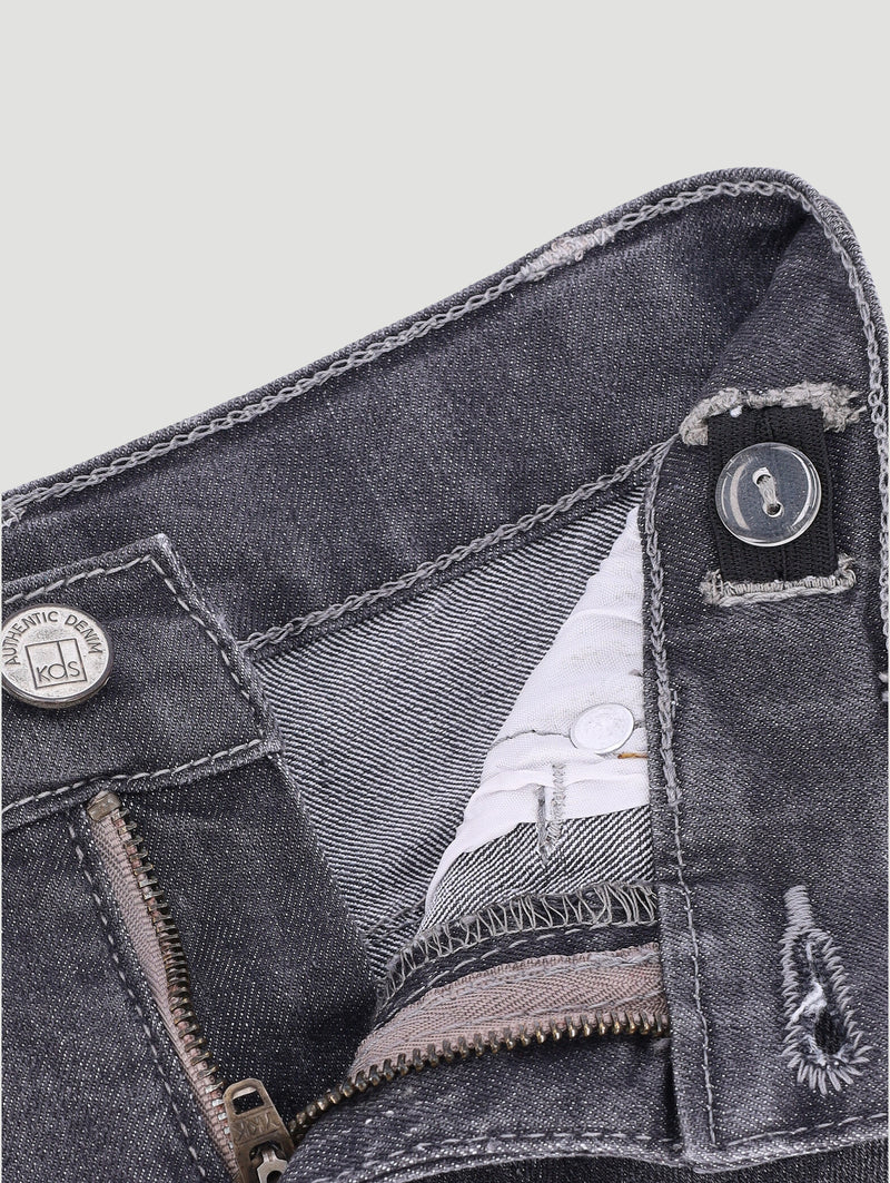 Pre- Boys Rip Repair Denim Short - Dark Grey