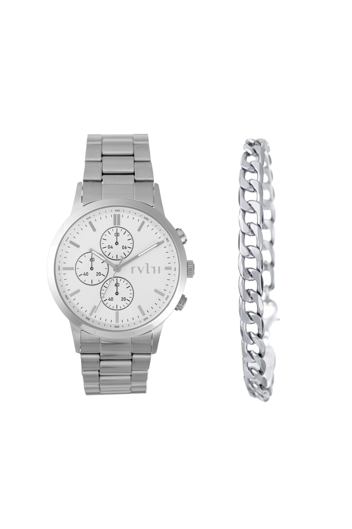 43mm Case Silver Metal Watch - Silver