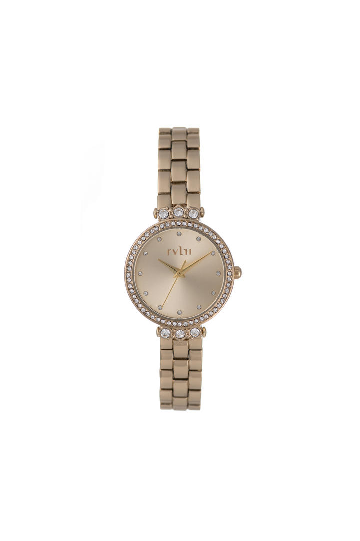 Ladies 30mm Case Gold Metal Band Watch - Gold