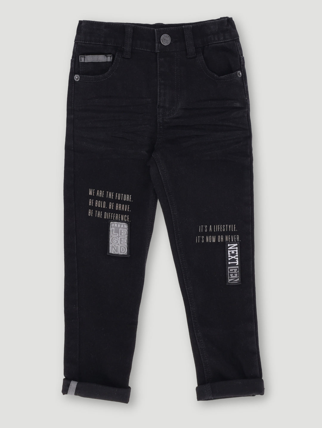 Pre- Boys Woven Badge Denim - Black