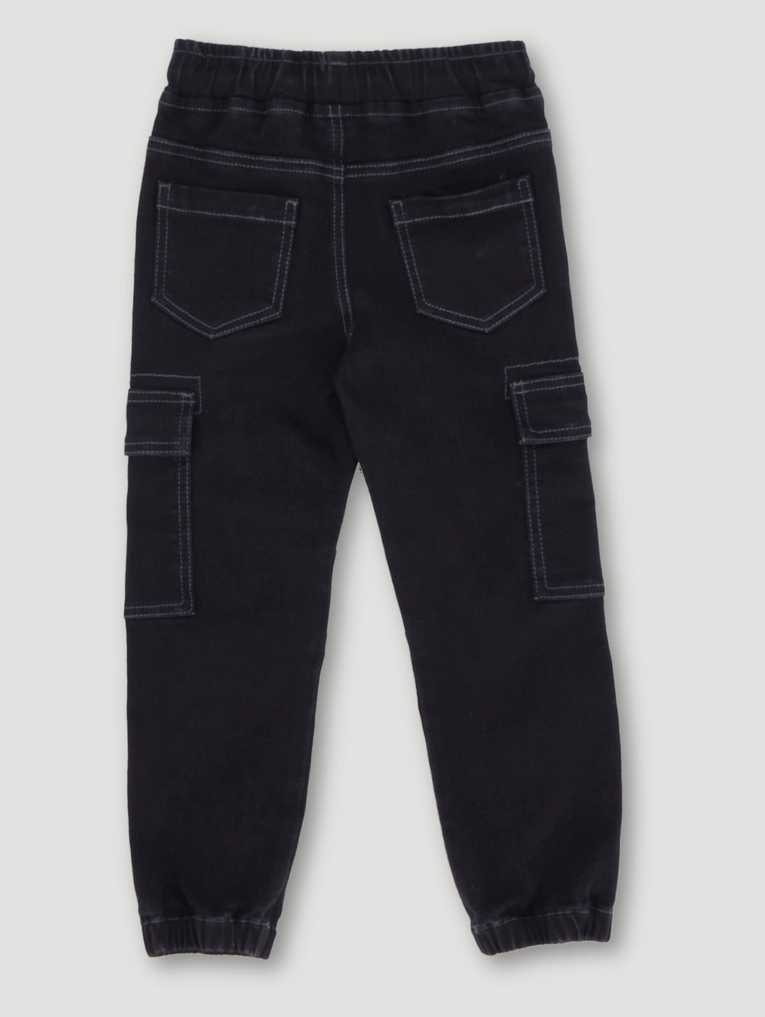 Pre-Boys Elasticated Cargo Denim - Black