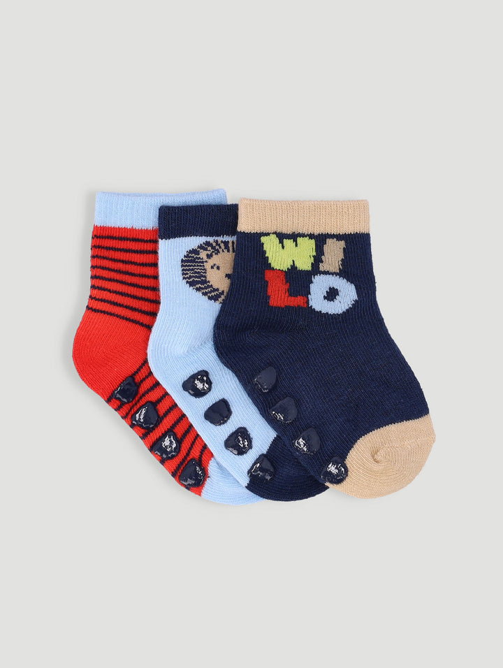 Baby Boys Wild & Awesome Cotton Socks - Dark Navy