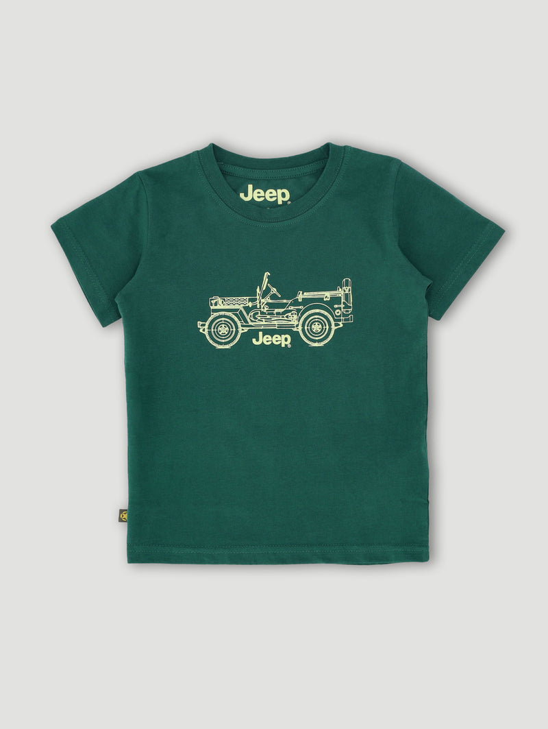 Pre-Boys Short Sleeve Car Tee - Dark Green