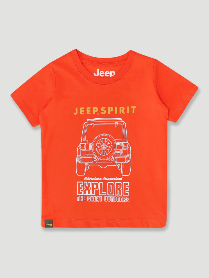 Pre-Boys Short Sleeve Car Tee - Red/Orange