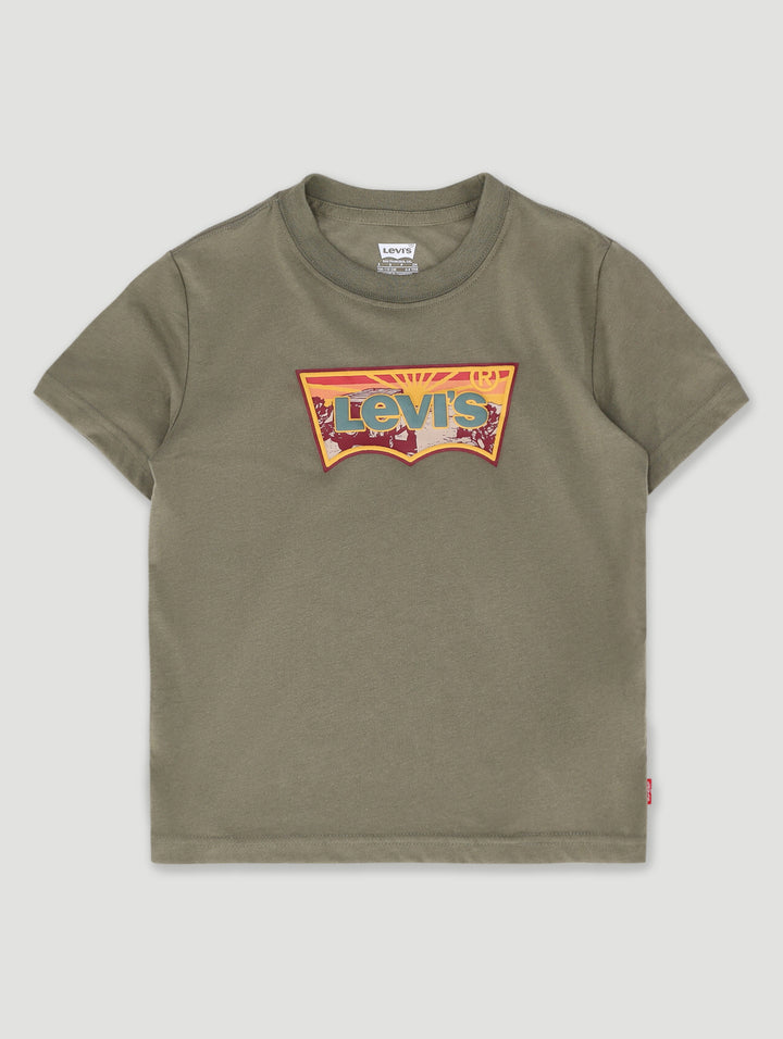Pre-Boys Sunrise Desert Tee - Olive